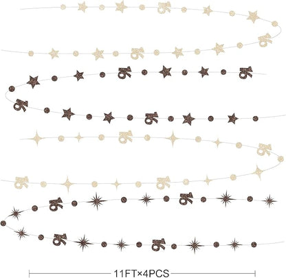Champagne Gold Brown 16th Birthday Decorations Number 16 Circle Dot Star Garland Streamer Banner Backdrop for Girls Boys Sweet Sixteen Cheers to 16 Years Old Happy 16th Birthday Party Supplies