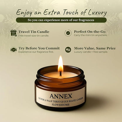 Scented Luxury Candles in Handmade Ceramic Jars, Soy Wax | Flower Bomb – Lily of The Valley & Jasmine, Large Candle | Non Toxic, 2 Wicks, Reusable Yellow Jar | Natural Spring Aromatherapy for Women