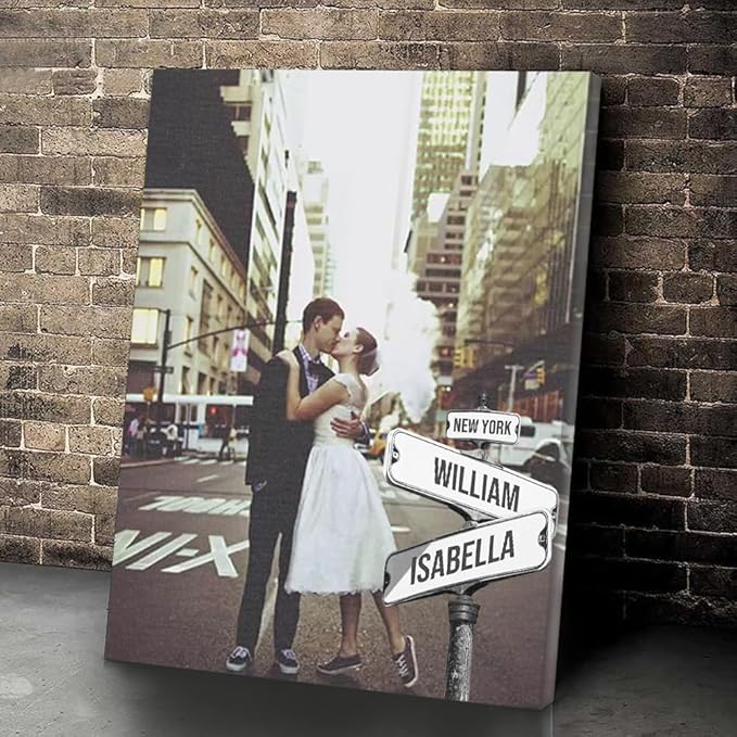 GABITA Personalized Wall Art for Couples, Anniversary Canvas for Couple, Gift for Valentines Day, Girlfriend Boyfriends Gifts, Custom Photo Poster for Wife and Husband