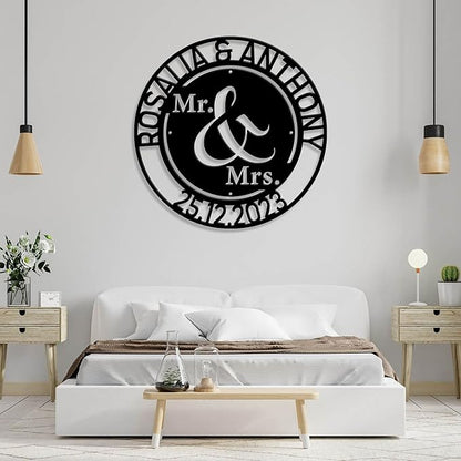 Wedding Gifts for Couples 2025 Name Signs for Home Personalized Metal Wall Decor Custom Family Name Sign Personalized Anniversary Wedding Gift