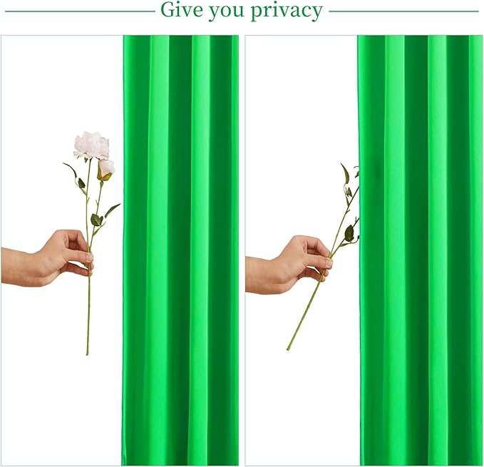 10x10 Green Backdrop Curtain for Parties Baby Shower Wrinkle Free Green Photo Curtains Backdrop Drapes Fabric Decoration for Birthday Party 5ft x 10ft,2 Panels