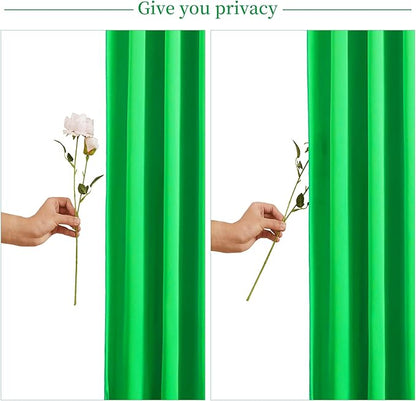 10x10 Green Backdrop Curtain for Parties Baby Shower Wrinkle Free Green Photo Curtains Backdrop Drapes Fabric Decoration for Birthday Party 5ft x 10ft,2 Panels