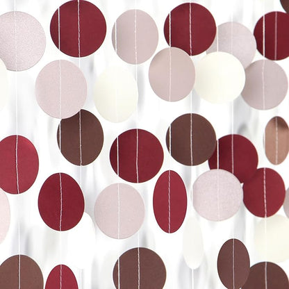 Brown-Burgundy Beige Boho Party-Decorations Paper-Garland - 52Ft Fall Autumn Tan Blush Nude Pink Streamers Banner,Birthday Baby Bridal Shower Wedding Engagement Bachelorette Decor Lasting Surprise