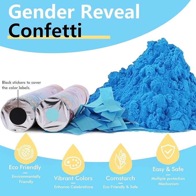 Previvo Gender Reveal Holiday supplies confetti (6PCS-Blue)