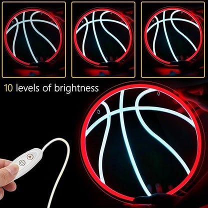 Basketball Neon Sign For Home Décor,Bedroom Decor,Led Sign,Room Neon Sign,Gym Decor,Sports Neon Sign,Men Women Wall Décor Gift Size 16''