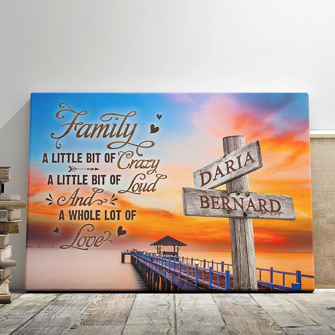 Dem Canvas Personalized Street Sign Family Names, Custom Photo Canvas Gifts, Loud Love