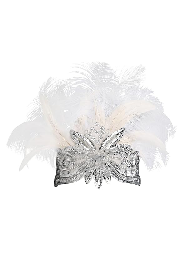 BABEYOND Carnival Feather Headpiece Showgirl Feather Pageant Headband 1920s Flapper Headband