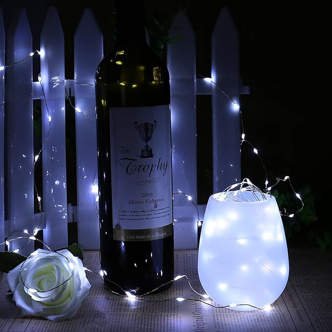 Joomer Fairy String Lights 66FT 200 LEDs Plug in Fairy Lights Indoor Copper Wire String Light DIY for Bedroom, Parties, Wedding, Christmas, Outdoor, Indoor Decoration (White, Non-Connectable)