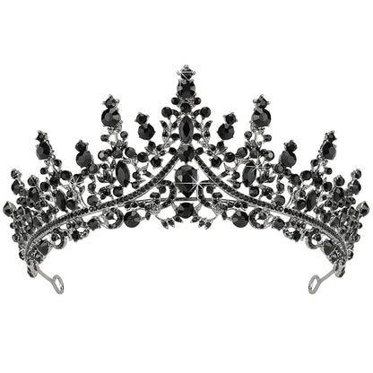 TOBATOBA Black Tiaras and Crowns for Women, Gothic Wedding Tiara, Black Swan Crown Gothic Halloween Costumes for Women Prom Cosplay Accessories