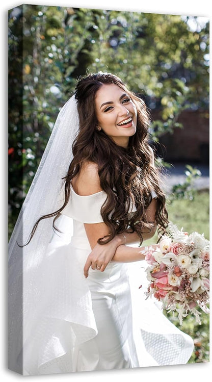 DBLAKI Personalized Custom Canvas Prints - Custom Framed Canvas Prints With Your Photos,Printed Photo To Canvas Wall Art Ideal for Home Decor Gifts Keepsakes 12" x24"