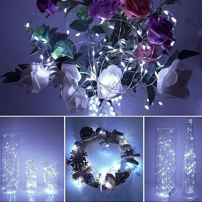 6 Pack Fairy Lights Battery Operated with Timer Silver Wire Mini 13FT 40LED Waterproof Cuttable Twinkle Christmas String Lights for Home Bedroom Wedding DIY Centerpiece Birthday (White)