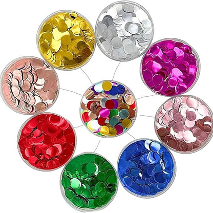 Multicolor Metallic Shiny Round Confetti 0.6 Inch-Rainbow Table Sequin Confetti for Party Wedding Decoration(3.52 oz)