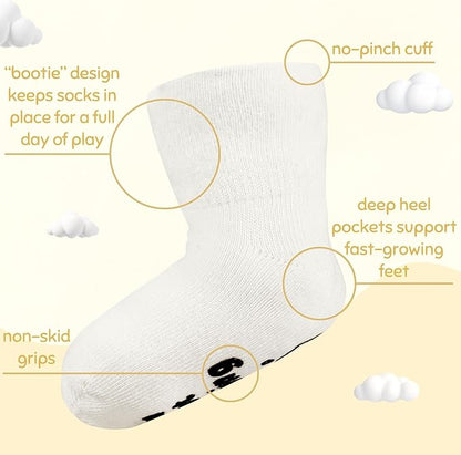InnoBeta Baby Socks Set with Funny Quotes (4 Pairs) Newborn/Infant Socks for Baby Shower, Gender Reveal 3-12 Months
