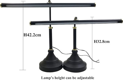 HomeFocus - Piano Light,LED Piano Lamp,Music Lamp,Eye-Caring,Stepless Dimming,Touch Dimmable Reading Light,Reading Lamp for Home Office,Adjustable Height,Multi-Functional Desk lamp,Metal,Black+Gold.