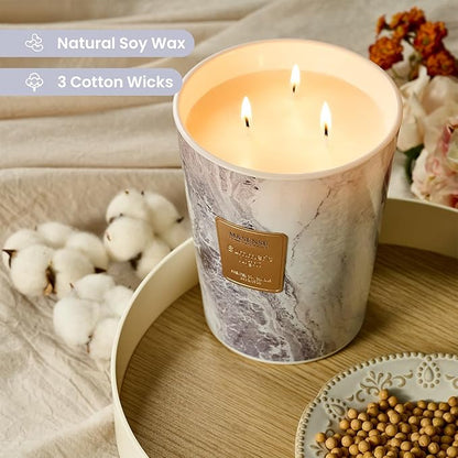 M&SENSE Extra Large Candle 35oz 150H Summer Night Scented, 3 Wick Highly Scented Jar Candles, XL Large Christmas Gift Candle for Women, Long Lasting Burning for Holiday, Thanksgiving, Christmas