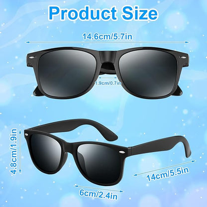 NEBURORA 48 Pack Black Sunglasses Bulk Retro Black Shades Party Sunglasses for Adult Men Women Summer Beach Party Accessories