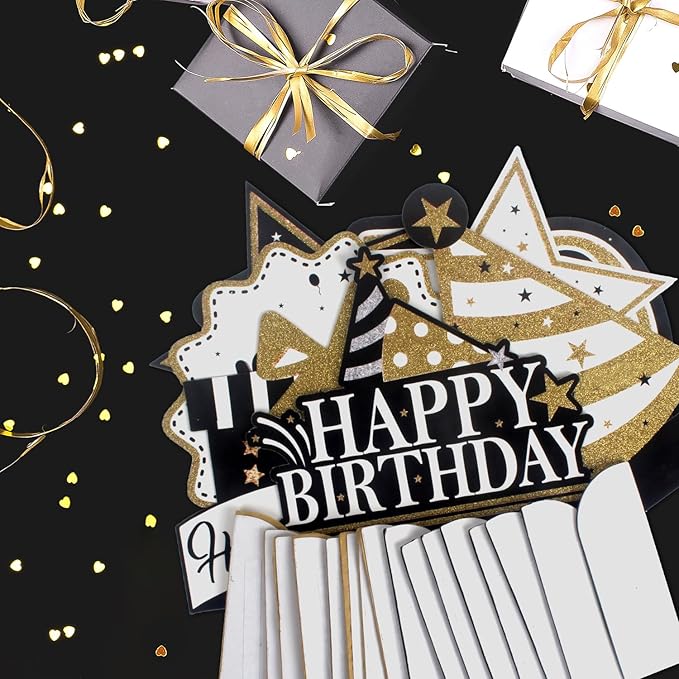 Happy 16th Birthday Decorations,16th Birthday Gold Glitter Shiny Stand Honeycomb Table Centerpieces - Cheers to Sixteen Years Old Birthday Party Photoprop Gift Sign.