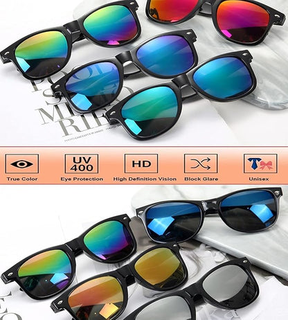 Fsmiling Neon Sunglasses Bulk Adult Party Sunglasses 80s Glasses Shades for Men Women Party Favors-30 Pack,UV Protection