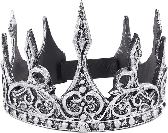 DothRayan Royal King Crown for Cosplay Prop Holiday Party, Halloween Costume Prom Party, Adjustable Royal Crown Prince Tiara