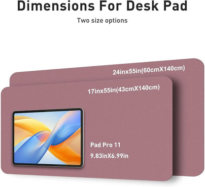 Aothia Faux Leather Desk Mat - Non-Slip PU Leather Desk Blotter, Waterproof Writing Surface, Large Desk Pad for Office & Home (Purple, 55" x 17")
