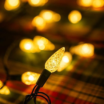 TW SHINE C6 Christmas String Lights, 200 LED 66 FT Christmas Lights Outdoor with 8 Modes Timer, Waterproof Connectable for Indoor Yard Xmas Tree House Christmas Decorations (Warm White)