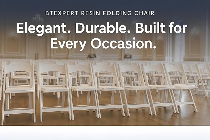 BTEXPERT Set of 16,Resin Folding Chair Vinyl Padded Seat 1000LB Weight Capacity Indoor Outdoor Lightweight Set for Home Event Party Picnic Kitchen Dining Church School Weddings 1000lb Weight Capacity