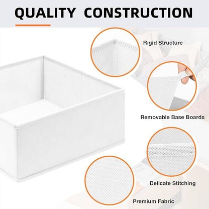 【FAMILY PACK】Drawer Organizer Clothes, 20 Pack Dresser Organizer Bins for Baby Clothes - Underwear Bra Sock Organizer - Fabric Closet Organization and Storage Dividers for Nursery Bedroom Dorm