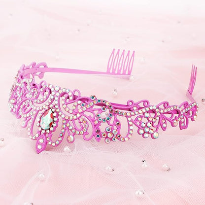 COCIDE Pink Tiaras and Crowns for Women Crystal Princess Tiara Rhinestone Queen Crown with Combs Bride Bridal Wedding Prom Halloween Christmas Birthday Party Hair Accessories for Girls