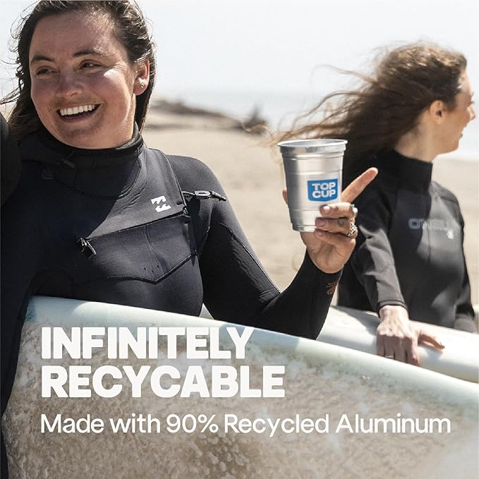 Top Cup by Ball – 9 Ounce, 50 Count, Reusable Aluminum Party Cups | Cold-Holding, Recyclable, Made in USA