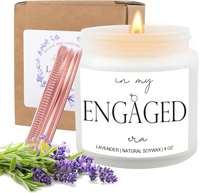 in My Engaged Era Candle - Handmade Lavender Engagement Candle, Wedding Gifts for Couples, Sweet Bride to Be Engagement Gifts for Her