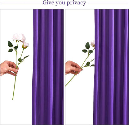 10x10 Purple Backdrop Curtain for Parties Wedding Wrinkle Free Purple Photo Curtains Backdrop Drapes Fabric Decoration for Birthday Party Photography 5ft x 10ft,2 Panels