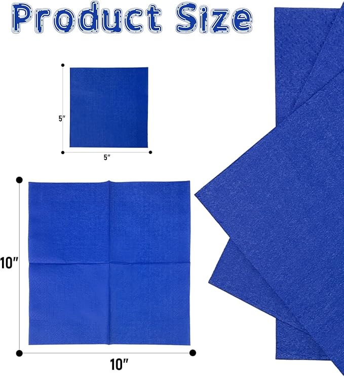 Klein Blue Cocktail Napkins 5 * 5inch disposable Beverage Napkin paper for Cocktail, Wedding, Dinner，Birthday Party Dessert Wine Paper Napkins（ 120 Count）