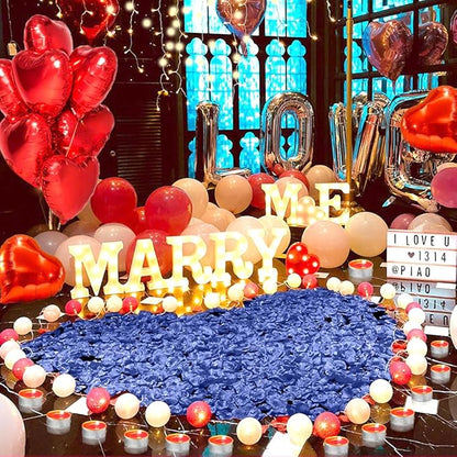 Rose Petals 2000pcs Artificial Silk Blue Rose Petals Flower Petals Fake Faux Roses Petal for Romantic Night Roses Petal Decorations for Wedding Proposal Anniversary Valentine's Day Flower Decorations