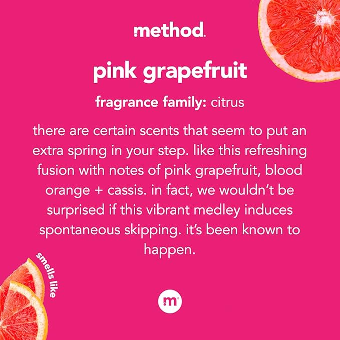 Method All-Purpose Cleaner, Pink Grapefruit, Plant-Based and Biodegradable Formula Perfect for Most Counters, Tiles, Stone, and More, spray bottle,28 oz (Pack of 2)