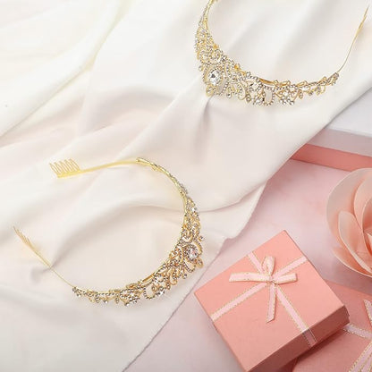 BBTO 10 Pcs Crystal Tiara and Crowns for Women Girls Princess Rhinestone Crown Queen Headband with Combs Bride Tiara for Birthday Party Wedding Prom Hair Accessories