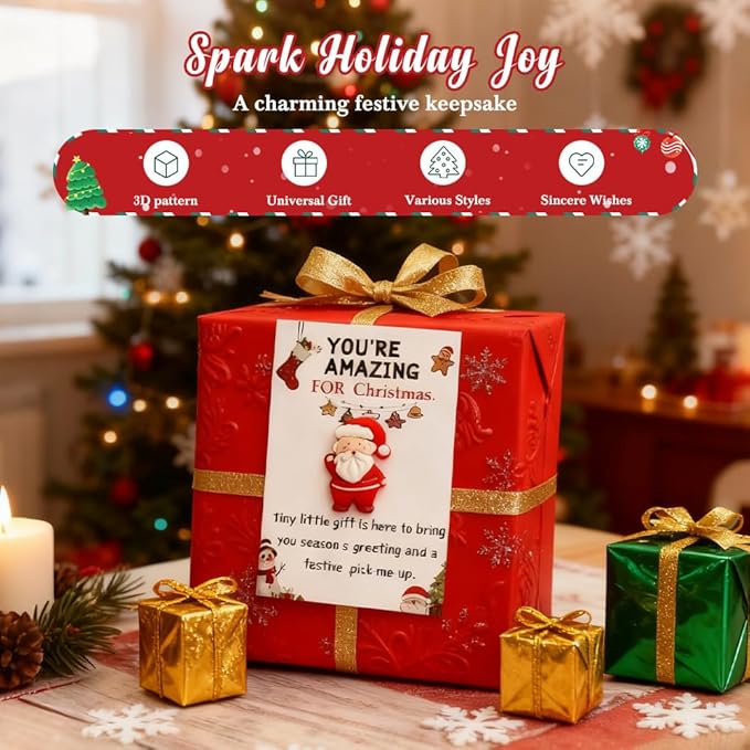Holiday Pocket Hugs, 2026 New Mini Gift, Festive Tiny Token, Bulk Pack Christmas Cheer Gift for Holiday Party, Christmas Friendship Gift for Friends (4set-40pcs)