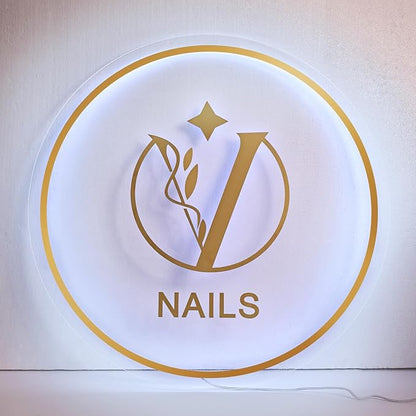 Custom Business Logo Neon Sign,Custom Acrylic Backlit Neon LOGO Signs with Metal,Personalized LED Logo Customize Logo for Beauty Salons, Cafes, Offices, Studio Sign, Boutique, Outdoor