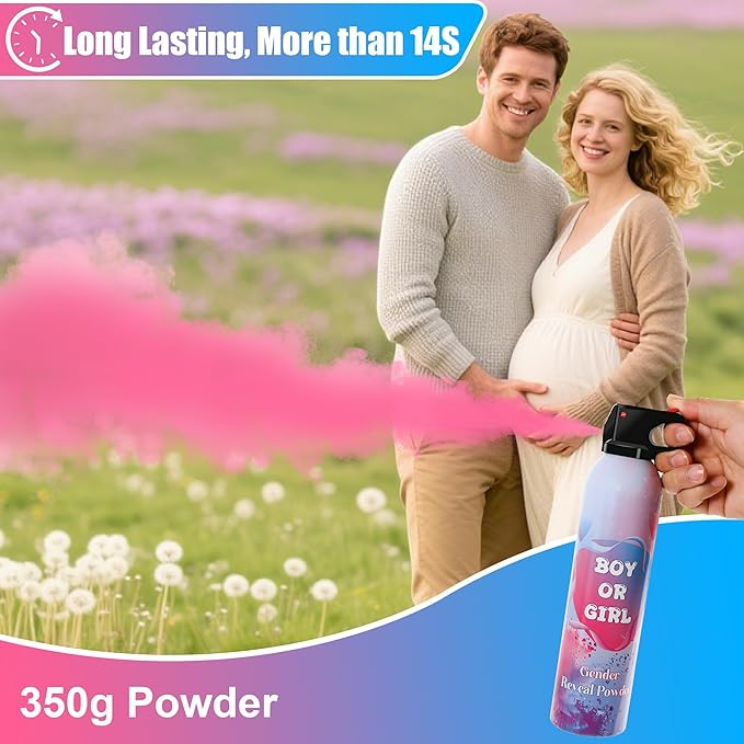 1 Pack Pink Gender Reveal Powder for Baby Girl, Color Powder or Dust for Gender Announcement Idea, Baby Shower Decoration, Supply, Party