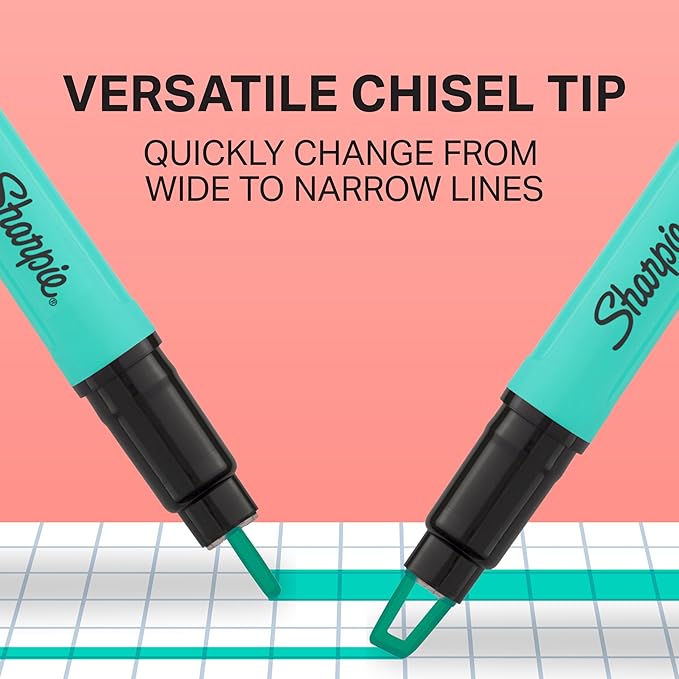 Sharpie Clear View Highlighters, With See-Through Chisel Tip, Assorted Colors, 12 Count - School, Teacher, Office Supplies