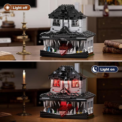 Monster House Building Block Set, Horror Haunted House Film Creative Toys Set with Light Compatible with Lego, Gift Decoration for Fans 12+ Boys Girls Adult in Halloween Birthday(750 PCS)