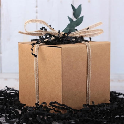 2LB Black Crinkle Paper Filler Crepe Confetti for Gift Wrapping Birthdays Weddings Valentines Day Holiday Party Favors Decorations