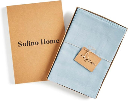 Solino Home Linen Napkins Set of 4-100% Pure Linen Ice Water Dinner Napkins Cloth 20 x 20 Inch - Fete, Handcrafted and Machine Washable - Christmas, Holiday, New Year