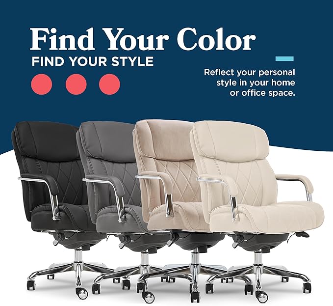 La-Z-Boy Sutherland Ergonomic Fabric Swivel Computer and Desk Chair, Cream (CHR10048D)