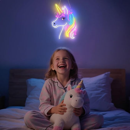 Unicorn Neon Sign, Unicorn Lamp Wall Decor, Dimmable Birthday Party Decorations for Home, Patio, Garden, Restaurants, Hotels, Stores, Clubs, Gift for Friends, Family and Kids
