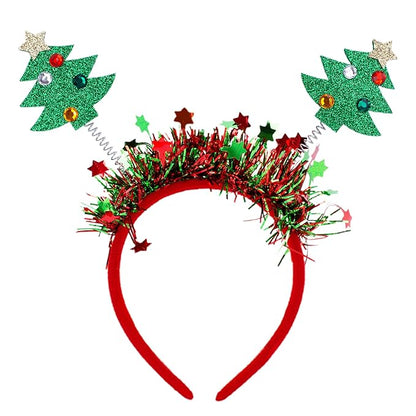 Beleki Christmas Tree Headbands - Glitter Headband Hair Hoop Headwear Cheer Christmas Hair Accessories for Aldut Kids Teens Xmas Festival Party Holiday Themed Events Drees up