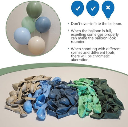 Dusty Blue Sage Green Balloon Arch Kit 139Pcs Fog Blue Pastel Green White Sand Balloons for Baby Shower Birthday Jungle Safari One Silly Goose Theme Wedding Bride Party Decorations for Boy Girl Adult