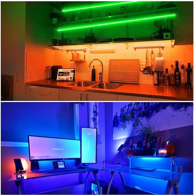 DAYBETTER Led Strip Lights 50ft, Color Changing Led Light Strip with Remote Control, 5050 RGB Strip Lighting Suitable for Home Decor, Living Room, Kitchen, Home Party Decoration