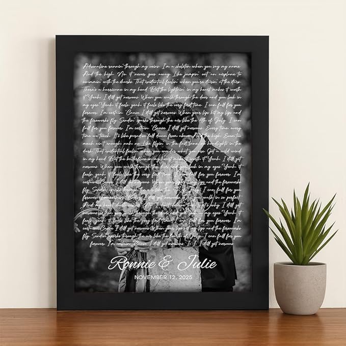 GABITA Personalized Wall Art for Couples, Anniversary Canvas for Couple Parent Grandparent, Our First Dance Canvas Poster, Vinyl Record Wedding Song Lyrics for Anniversary Keepsake 4