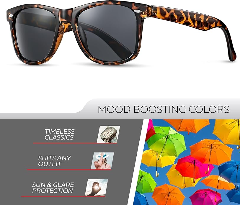 Retro Rewind Polarized Sunglasses for Men and Women - UV Protection Classic Sun Glasses