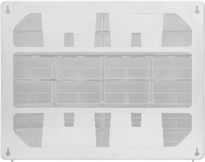 Akro-Mils 24-Drawer Plastic Drawer Storage Cabinet for Garage Organization, Bead Organizer, Building Bricks Storage, Teacher Toolbox, Makeup Organizer, 20" W x 6" D x 16" H, 10124 White